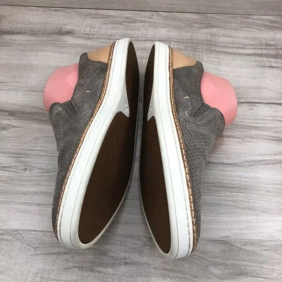 Ugg Shoes Womens 9.5 Adley Gray Suede Slip On Sneakers - Picture 6 of 11